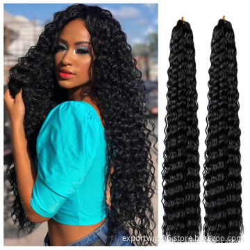 30inch Synthetic Crochet Braiding Hair Extensions Water Wave Braids  Afro kinky Twist Bulk long curly deep wave hair for Russia